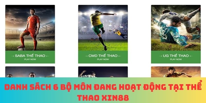 Danh sách 6 bộ môn đang hoạt động tại thể thao XIN88